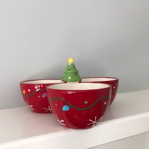 3 Section Christmas Serving Bowl - New
